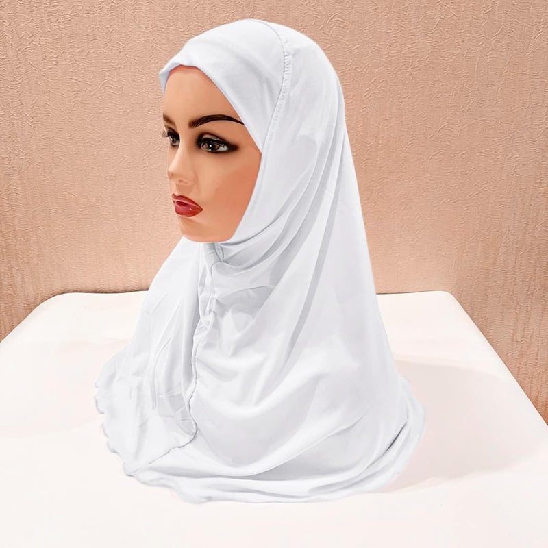 NICEYST Girls Instant Hijab Muslim Arab Scarf Shawls Neck Wrap Kids Islamic Solid Color Headscarf Turban for 7-12 Years Old - Image 5